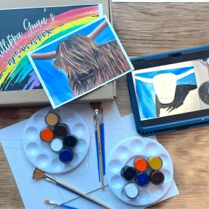 Art in a box - Brown Highland Cow